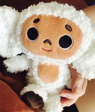 Lusy Store LLC Monkey Plush Toy – Soft Cheburashka Big-Eyed Stuffed Doll, 8" – Lusy Store Stuffed Animal