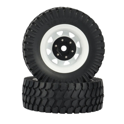 Lusy Store LLC 1.55 Metal Beadlock Wheel Rim Tire Set for 1/10 RC Crawler Car Toys