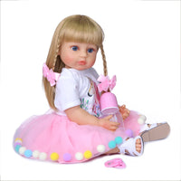 Lusy Store LLC Full Body Soft Silicone Popular Sweet Face Reborn Toddler Baby Girl Doll Birthday Christmas Gift High Quality Doll Action Figure