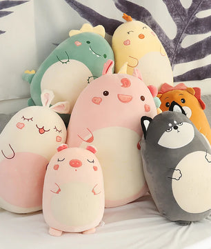Lusy Store LLC Squishy Toy Kawaii Animal Fat Dinosaur Shiba Inu Dog Pillow Plush Toys Cute Bed Sleeping Cushion Plush