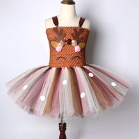 Christmas Deer Costume for Baby Girls Tutu Dress Reindeer Kids Animal Birthday Outfit Children Halloween Costumes Girl Clothes