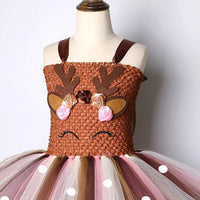 Christmas Deer Costume for Baby Girls Tutu Dress Reindeer Kids Animal Birthday Outfit Children Halloween Costumes Girl Clothes