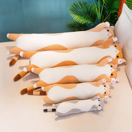 Lusy Store LLC Soft Long Cat Pillow Stuffed Plush Toys Office Nap Pillow Home Comfort Cushion Decor Gift Doll Child Plush