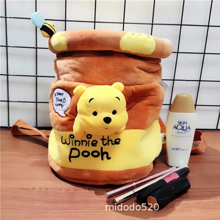 Lusy Store LLC Winnie the Pooh Kawaii Pooh Bear Honeypot Plush Stuffed Backpack Bucket Bag Plush