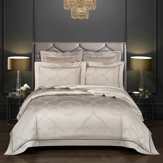 Premium Egyptian Cotton Jacquard Duvet Cover set Luxury Extra King US Queen King 4/6Pcs Bedding set Comforter Cover Bed sheet Lusy Store