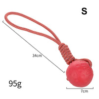 Rubber Dog Ball, Indestructible & Bite-Resistant, Chew Toy for Small to Extra-Large Dogs, Solid Red A Style S