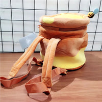 Lusy Store LLC Winnie the Pooh Kawaii Pooh Bear Honeypot Plush Stuffed Backpack Bucket Bag Plush