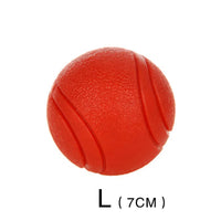 Rubber Dog Ball, Indestructible & Bite-Resistant, Chew Toy for Small to Extra-Large Dogs, Solid Red Red L