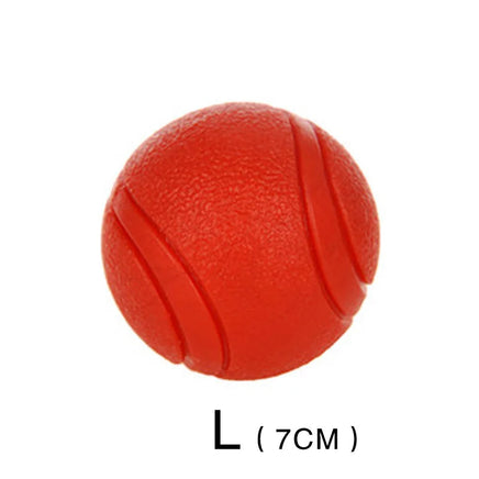 Rubber Dog Ball, Indestructible & Bite-Resistant, Chew Toy for Small to Extra-Large Dogs, Solid Red Red L