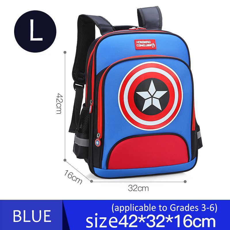 Lusy Store Spiderman Backpack Children Schoolbags Superhero Captain America Backpacks Boy B108 