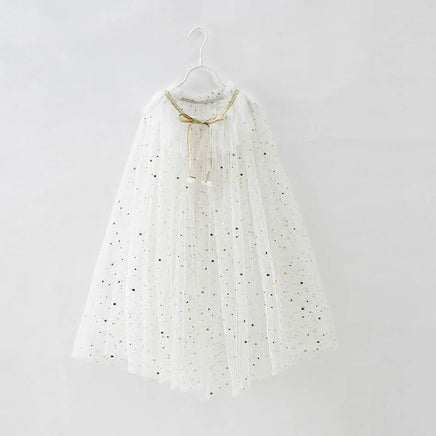 Little Girls Sequins Tulle Cape Children Princess Party Dress Up Cloaks Thin Blue Pink White Halloween Costumes White Cloak