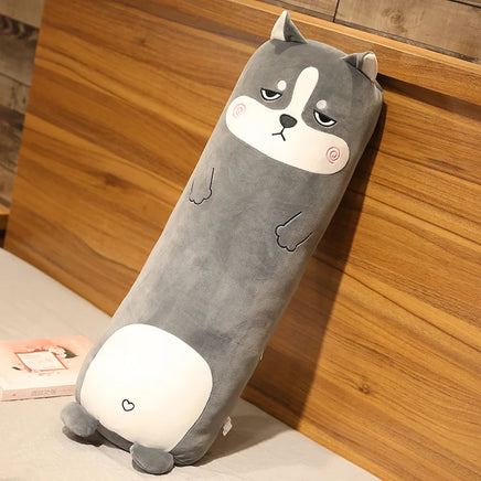 Dinosaur Pig Rabbit Bear Husky Duck Plush Toys Stuffed Soft Long Sleep Pillow Doll Cushion Kids Girls Gift Husky