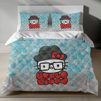 Hello Kitty Hipster Bedding Set - Eco-Friendly Linen Duvet Cover and Pillowcases 4pcs - Quilt Sets