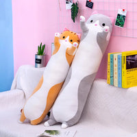 Lusy Store LLC Soft Long Cat Pillow Stuffed Plush Toys Office Nap Pillow Home Comfort Cushion Decor Gift Doll Child Plush
