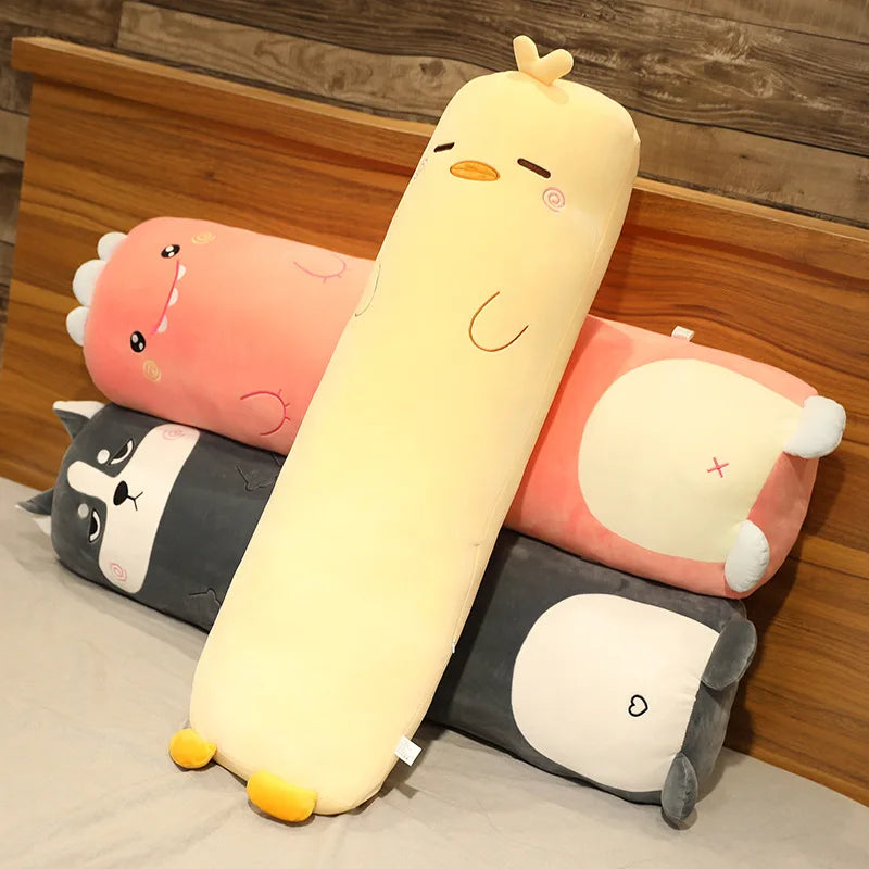 Lusy Store LLC Dinosaur Pig Rabbit Bear Husky Duck Plush Toys Stuffed Soft Long Sleep Pillow Doll Cushion Kids Girls Gift Plush