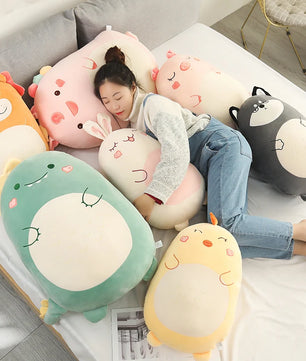 Lusy Store LLC Squishy Toy Kawaii Animal Fat Dinosaur Shiba Inu Dog Pillow Plush Toys Cute Bed Sleeping Cushion Plush