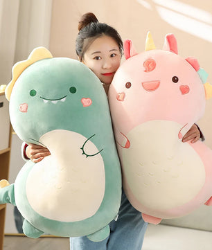 Lusy Store LLC Squishy Toy Kawaii Animal Fat Dinosaur Shiba Inu Dog Pillow Plush Toys Cute Bed Sleeping Cushion Plush