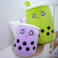 Lusy Store LLC Tea Cup Panda Bubble Tea Pillow Cute Fruit Drink Plush Stuffed Soft Apple Strawberry Milk Tea Kids Gift Plush