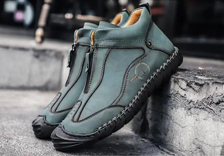 Men's Leather Casual Shoes Green 9.5