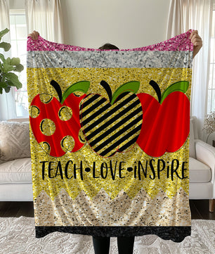 Inspirational teacher linen duvet cover set with 