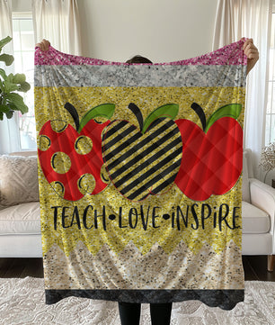 Inspirational teacher linen duvet cover set with 