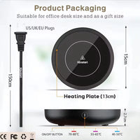 Versatile 110V/220V Electric Coffee Mug Warmer - Keep Your Drinks Hot with Our Stylish Heating Pad Coaster! Perfect for Tea, Milk, and More! - Lusy Store LLC 