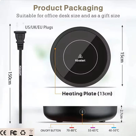 Versatile 110V/220V Electric Coffee Mug Warmer - Keep Your Drinks Hot with Our Stylish Heating Pad Coaster! Perfect for Tea, Milk, and More! - Lusy Store LLC 