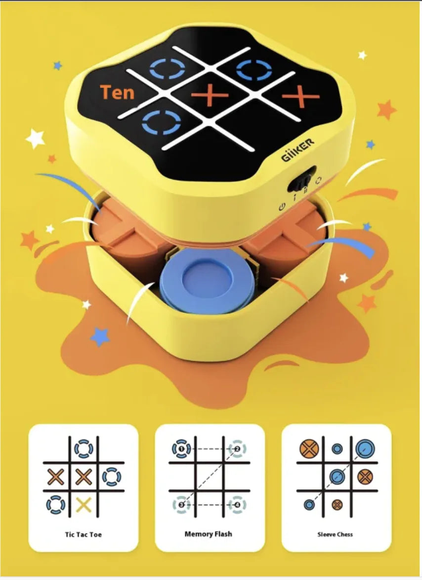 Lusy Store LLC Qike Super Tic-Tac-Toe All-in-One Chess Collection - Fun &amp; Educational Electronic Toy for Kids Toys