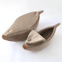 Portable Banana Pet Bed Brown Extra Large