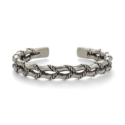 Double Layer Bamboo Bracelet Sllver