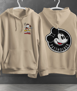 Lusy Store Mickey Mouse Hoodie Vintage White Khaki Hoodie Long Sleeve Hooded Pullover Personality Streetwear Hoodies & Sweatshirts