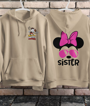 Lusy Store Mickey Mouse Hoodie Vintage White Khaki Hoodie Long Sleeve Hooded Pullover Personality Streetwear Hoodies & Sweatshirts