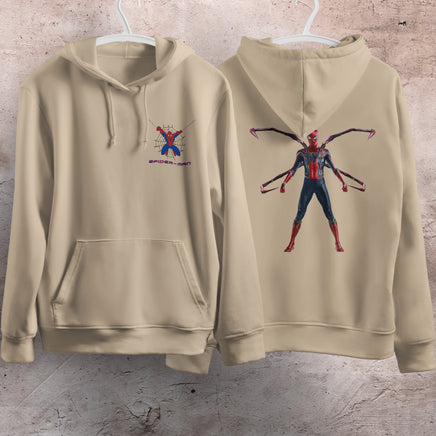 Spider Man Hoodie Casual Clothes Black White Khaki Hoodie Long Sleeve Hooded Pullover Personality Streetwear Khaki 1