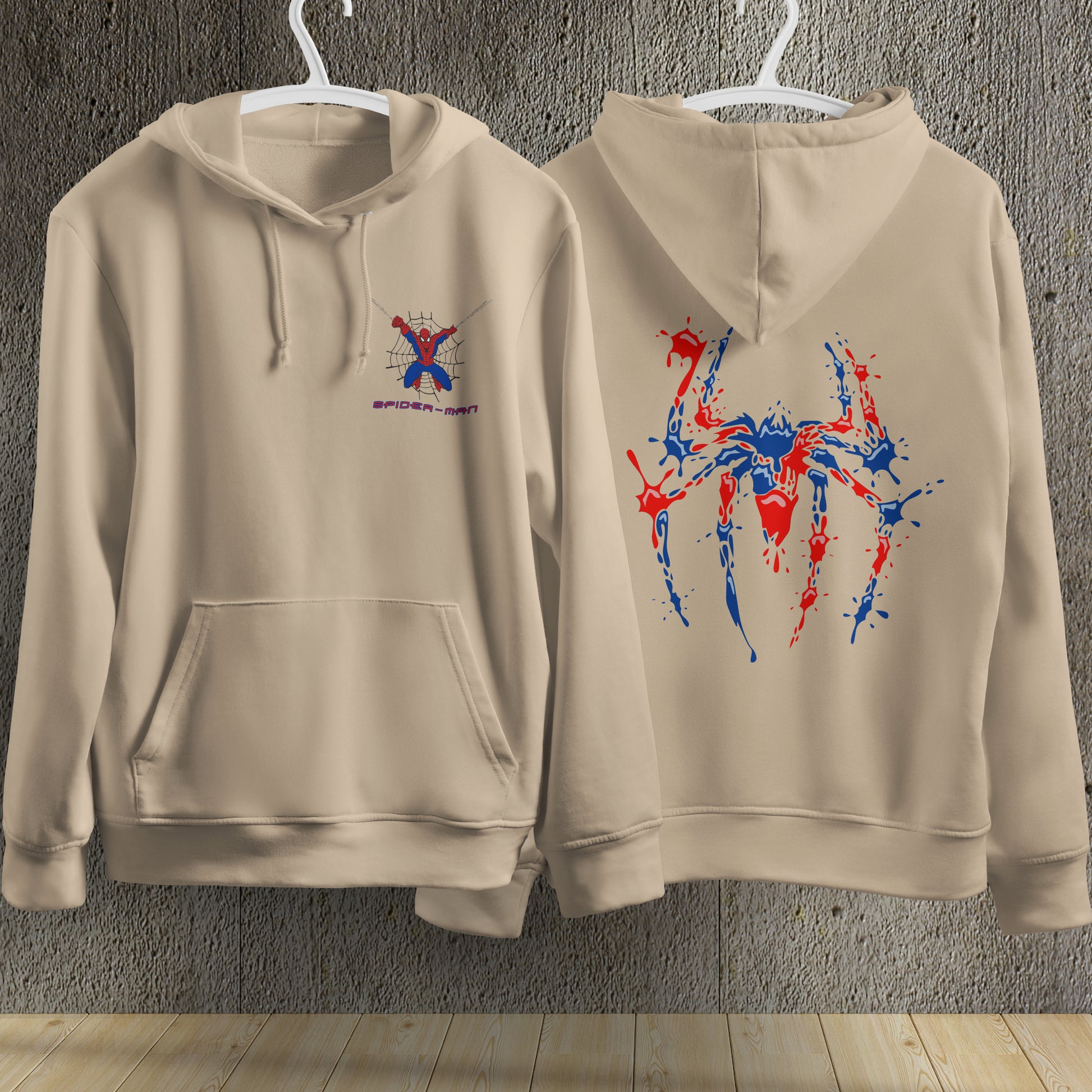 Lusy Store Spider Man Hoodie Casual Clothes Black White Khaki Hoodie Long Sleeve Hooded Pullover Personality Streetwear Hoodies &amp; Sweatshirts