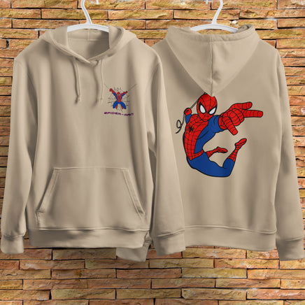Spider Man Hoodie Casual Clothes Black White Khaki Hoodie Long Sleeve Hooded Pullover Personality Streetwear Khaki 4