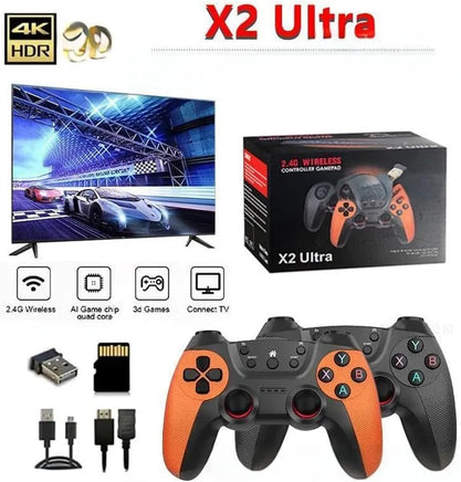 Lusy Store LLC X2 Ultra Retro Game Stick 4K, Plug and Play Video Gaming Console with 128G memory card Console