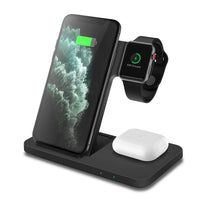Four in One Fast Wireless Charger 3 in 1 Black