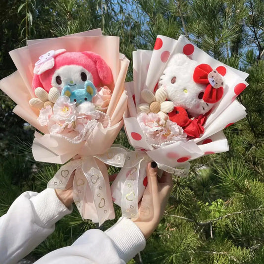 My Melody Kuromi Cinnamoroll Bouquet Plush Doll for Valentine’s Day at Lusy Store