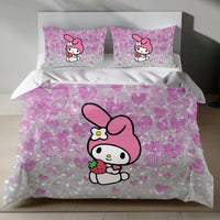 My Melody Strawberry Linen Bedding Set - Sweet Charm for Sanrio Fans 4pcs - Bedding Sets