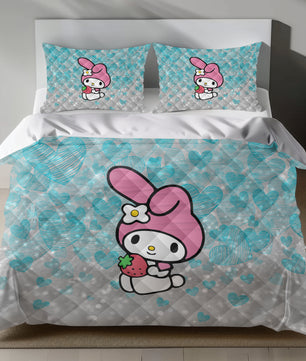 My Melody bedding set with heart pattern on duvet cover