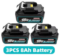 Original Li-Ion Battery – 18V, Available in 6.0Ah, 8.0Ah, 12.0Ah DC18RC Charger 3PCS 8Ah battery