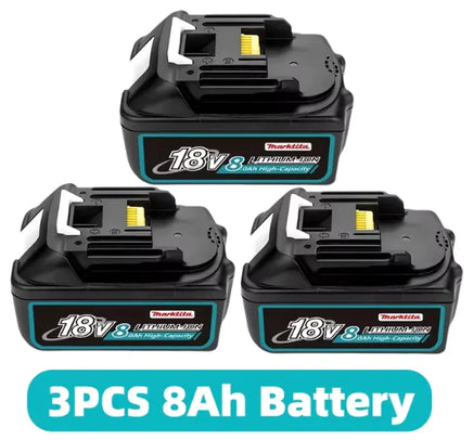 Original Li-Ion Battery – 18V, Available in 6.0Ah, 8.0Ah, 12.0Ah DC18RC Charger 3PCS 8Ah battery