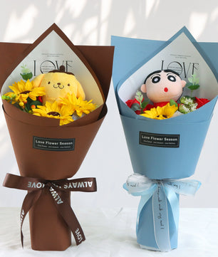Lusy Store LLC Bear Graduation Bouquet Flower Rose Gift for Kindergarten Children Bouquet