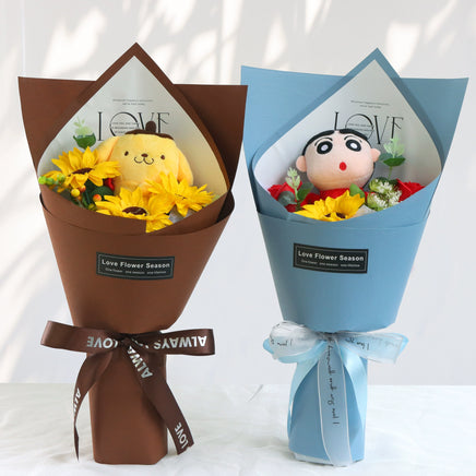Lusy Store LLC Bear Graduation Bouquet Flower Rose Gift for Kindergarten Children Bouquet