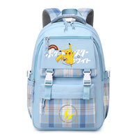 Pokemon Pikachu Men's and Women's Pokemon Schoolbag JK Blue# Pikachu Dancing [Send Pendant +2 Badges]]