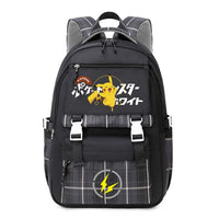 Pokemon Pikachu Men's and Women's Pokemon Schoolbag JK Black# Pikachu Dancing [Send Pendant +2 Badges]]