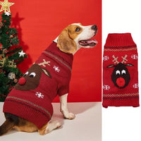 Christmas Pet Clothes Red Nose Deer Sweater Small Medium and Large Dog Clothes Red