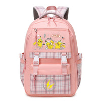 Pokemon Pikachu Men's and Women's Pokemon Schoolbag JK Powder# Three Pikachu [Send Pendant +2 Badges]]