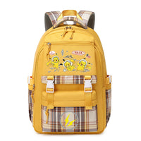 Pokemon Pikachu Men's and Women's Pokemon Schoolbag JK Huang# Three Pikachu [Send Pendant +2 Badges]]