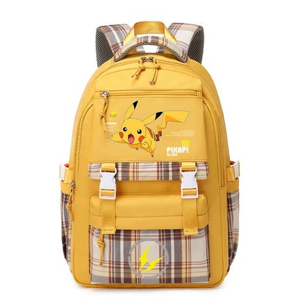 Pokemon Pikachu Men's and Women's Pokemon Schoolbag JK Huang# PIKA AO [send pendant +2 badge]]